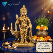 Brass Murugan Idol With Peacock – 15”