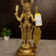 Brass Murugan With Peacock On Square Base – 14.5”