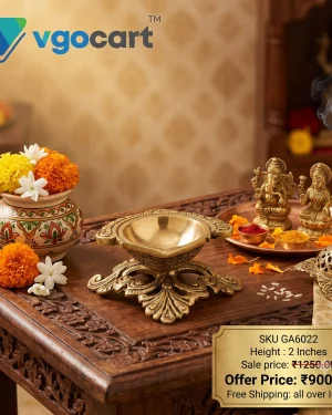 Brass Agal Diya Designer Base 2″