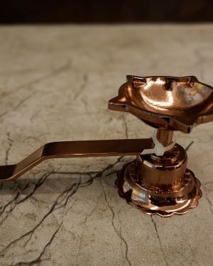 Brass Polished Pooja aarti rose gold 3″