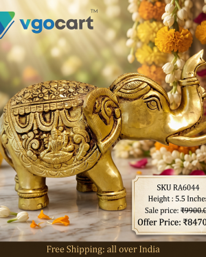 Brass Elephant Idol 5.5″