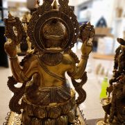 Brass Big Lotus Ganesha Idol 21”