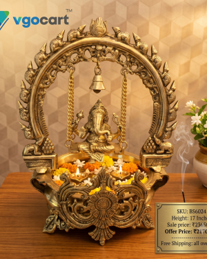 Brass Ganesh Uruli 17 ”