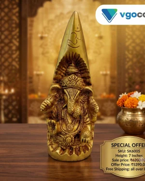 Brass Ganesh On Horn 7″