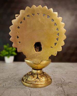 Brass Single Face Peacock Diya – 9”