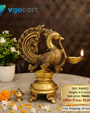 Brass Single Face Big Annam Diya – 8.5”