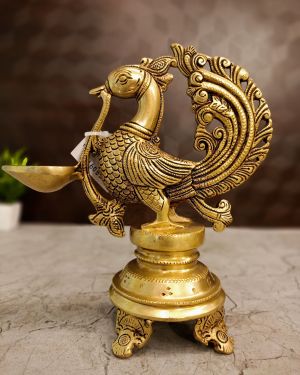 Brass Single Face Big Annam Diya – 8.5”