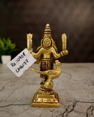 Brass Small Murugan Idol 3”