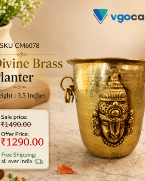Brass Laxmi Permual Tumbler 3.5”