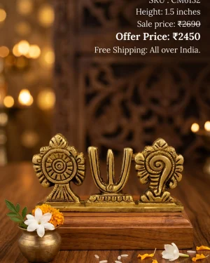 Brass Sangu Chakra Perumal Namam Stand 1.5″