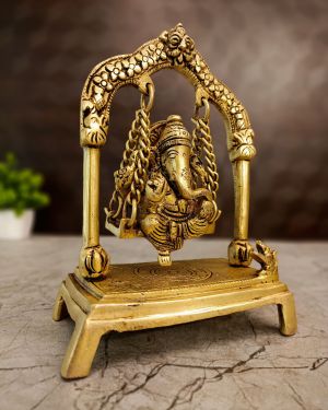 Brass Swing Ganesh Idol – 7.5”