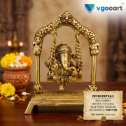 Brass Swing Ganesh Idol – 7.5”